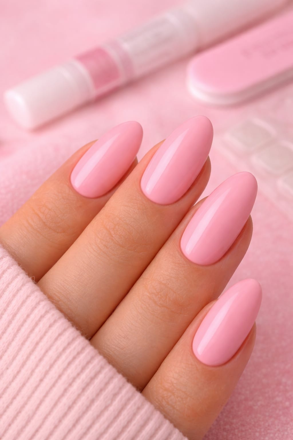 Yaya — Faux Ongles Rose Bébé Amande Long