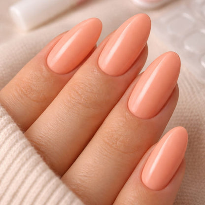 Koral — Faux Ongles Corail Pêche Amande Long