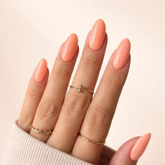 Koral — Faux Ongles Corail Pêche Amande Long