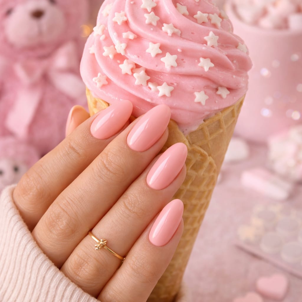 Yaya — Faux Ongles Rose Bébé Amande Long