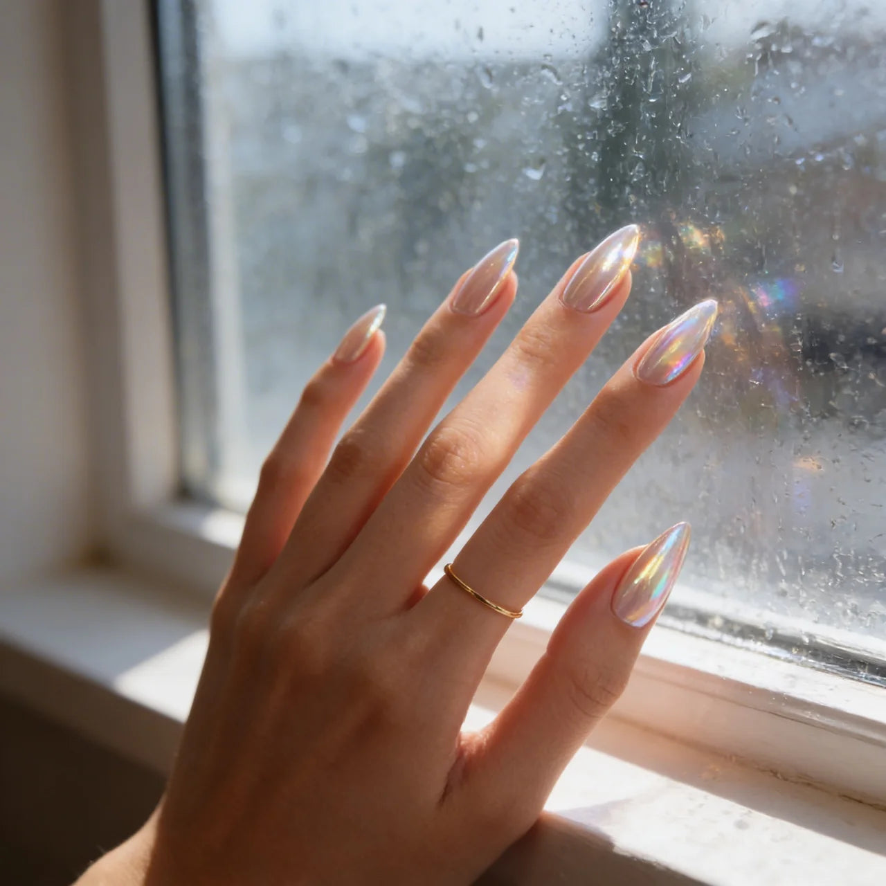 Halo press on nails amande long - vue de profil