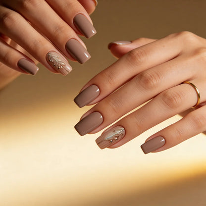 Silent faux ongles carré portés sur main - gel souple réutilisable
