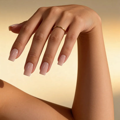 It's A Girl press on nails ballerine long - vue de profil