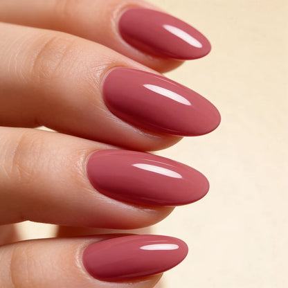 Old Pink press on nails ovale long - vue de profil