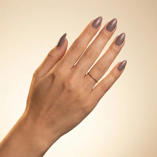Violetta - faux ongles rose et rouge amande court glossy en gel souple | Glow Nails