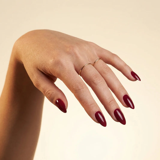 Berry - faux ongles rose amande court glossy en gel souple | Glow Nails