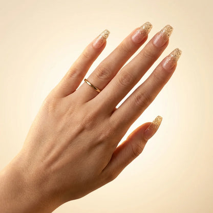 Like A Star faux ongles paillettes ballerine portés sur main - gel souple réutilisable
