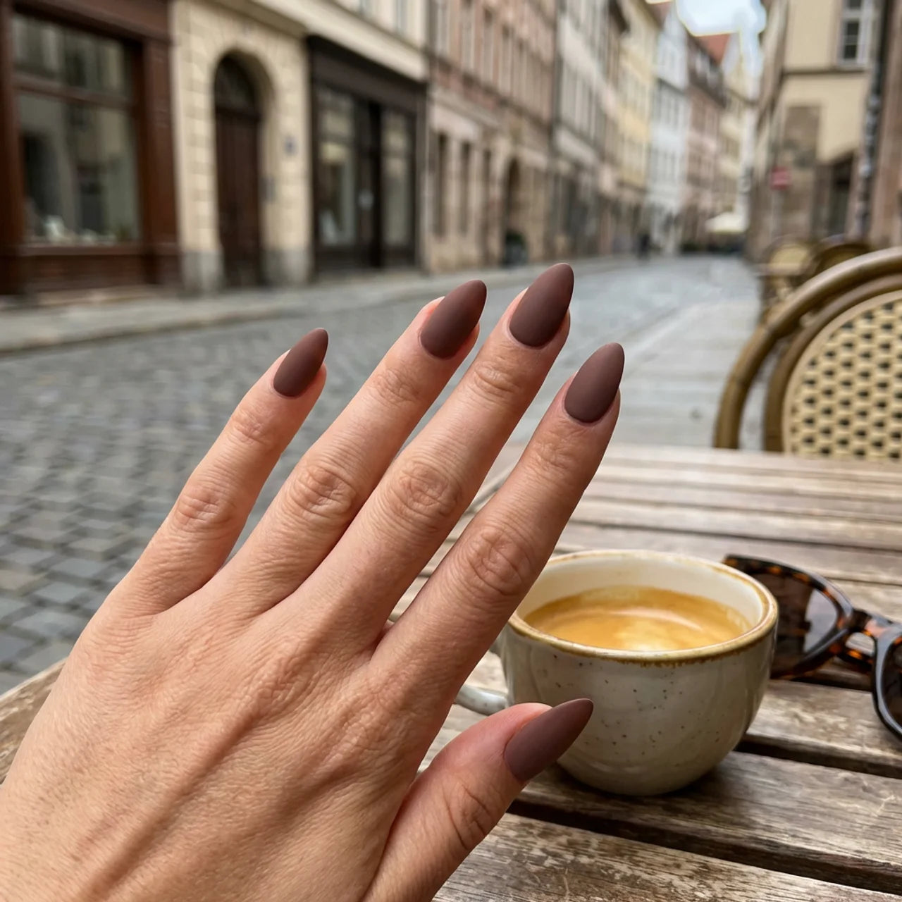 Olvidate faux ongles réutilisables - rendu naturel marron