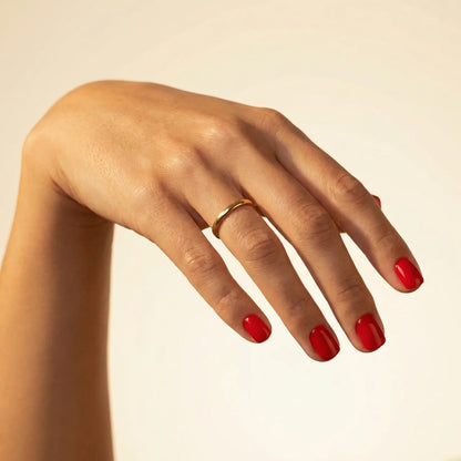 You - faux ongles rouge carré extra court en gel souple | Glow Nails