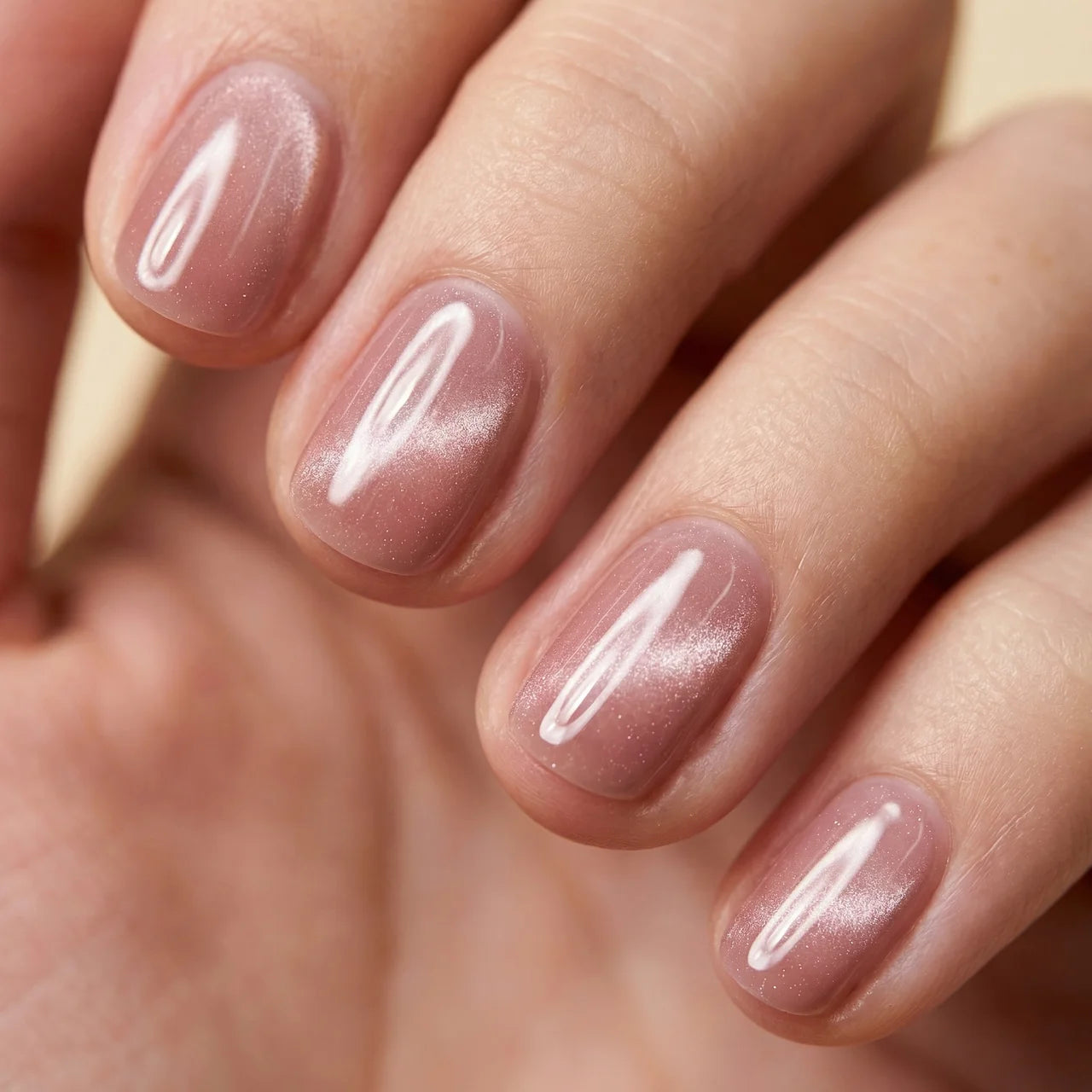 Orion faux ongles chromatique ovale portés sur main - gel souple réutilisable