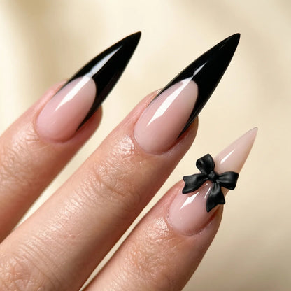 Ink press on nails stiletto extra long - vue de profil