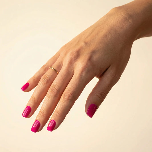 Stabilo - faux ongles rose carré extra court en gel souple | Glow Nails