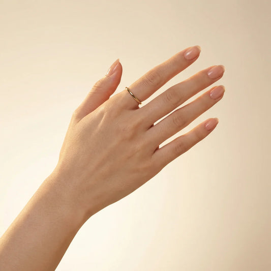 Korean - faux ongles beige et nude ovale extra court en gel souple | Glow Nails