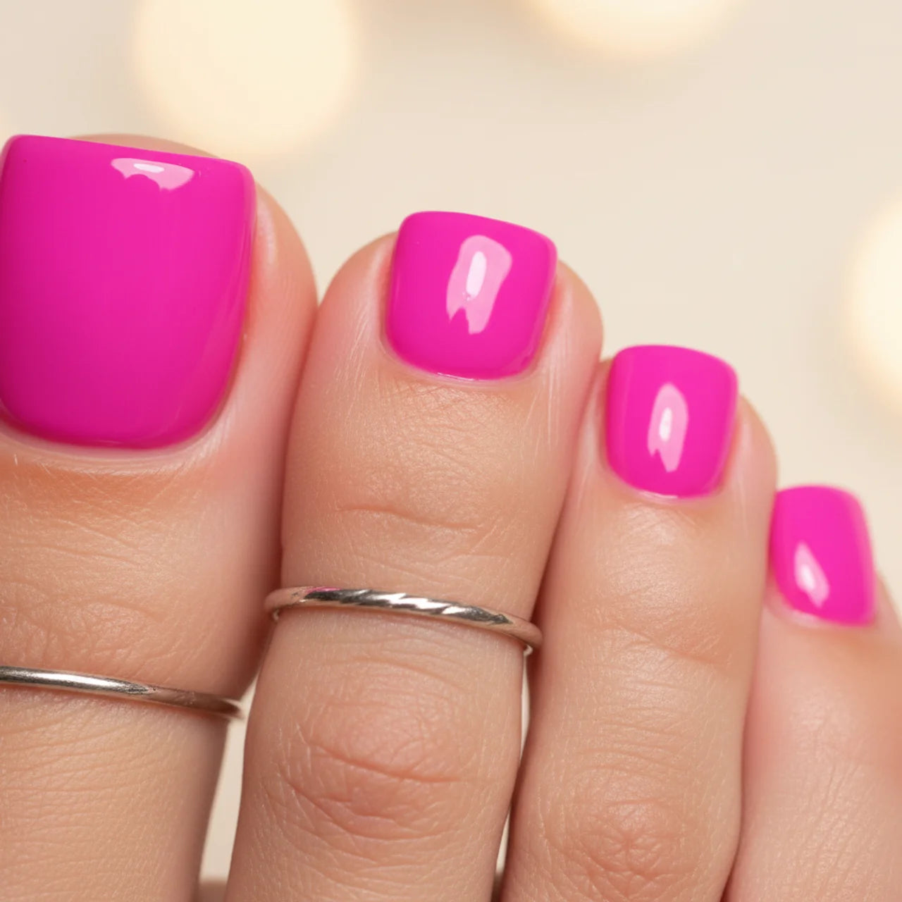 Monaco Pieds press on nails pieds - détail design rose