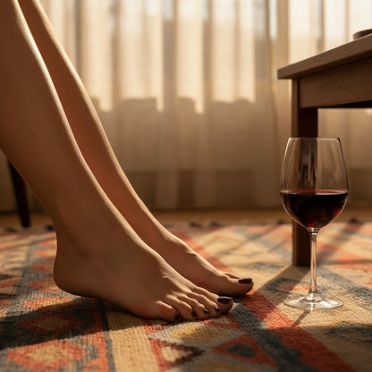 Minimal Red Pieds faux ongles pieds bordeaux - pose facile sans colle