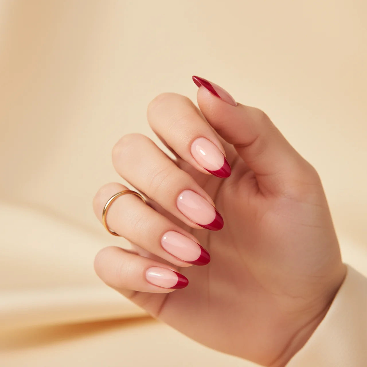 Drama press on nails amande long - vue de profil