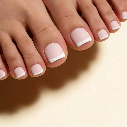 Udacious Pieds press on nails pieds - détail design blanc