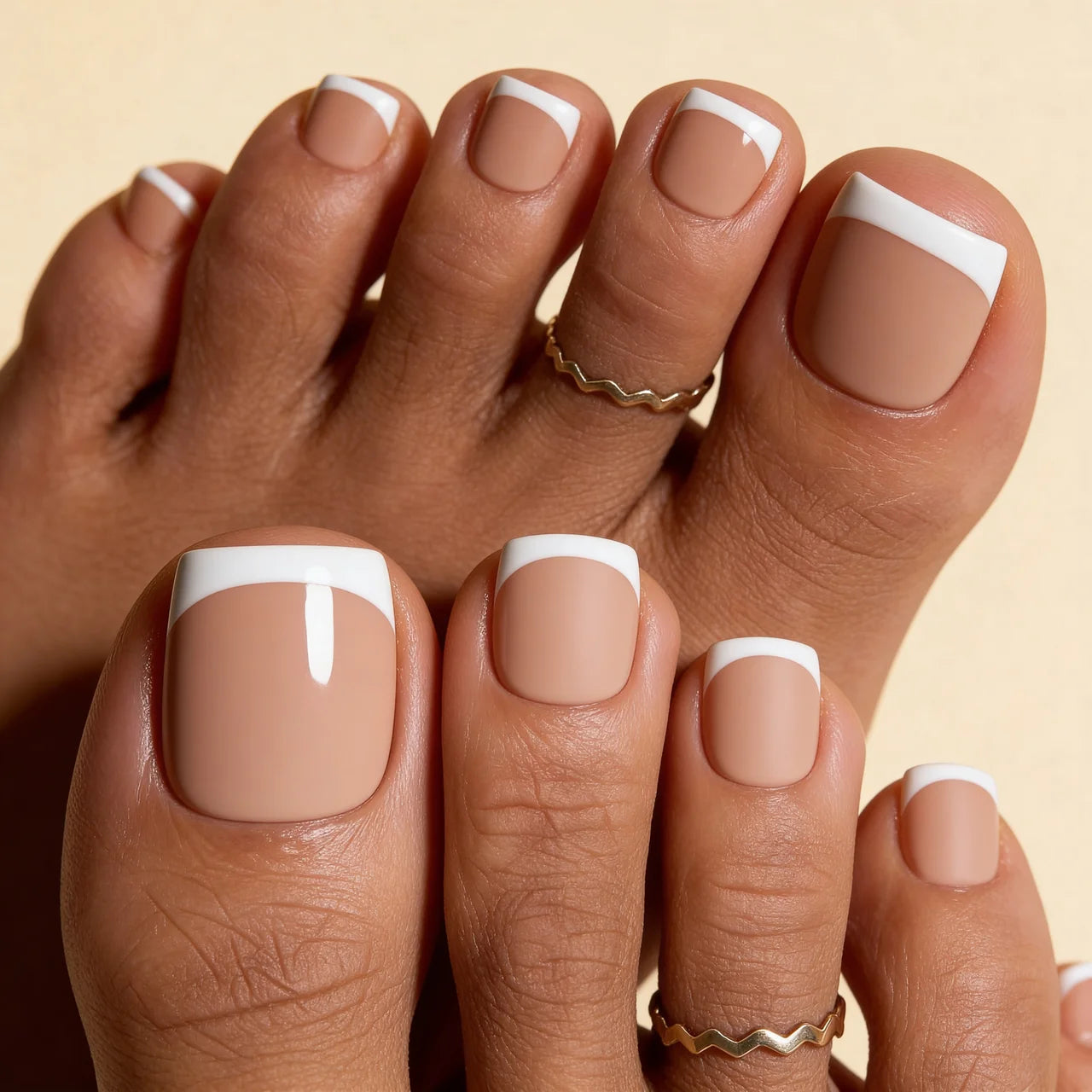 Bali Pieds faux ongles pieds portés - blanc gel souple réutilisable
