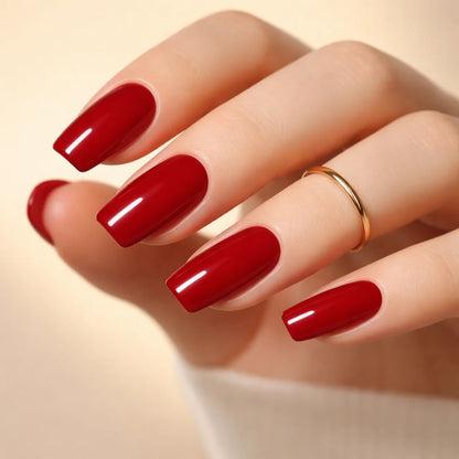 Icon faux ongles carré portés sur main - gel souple réutilisable