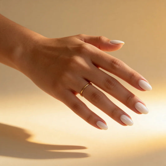 Pearl - faux ongles blanc et blanc laiteux amande extra court en gel souple | Glow Nails