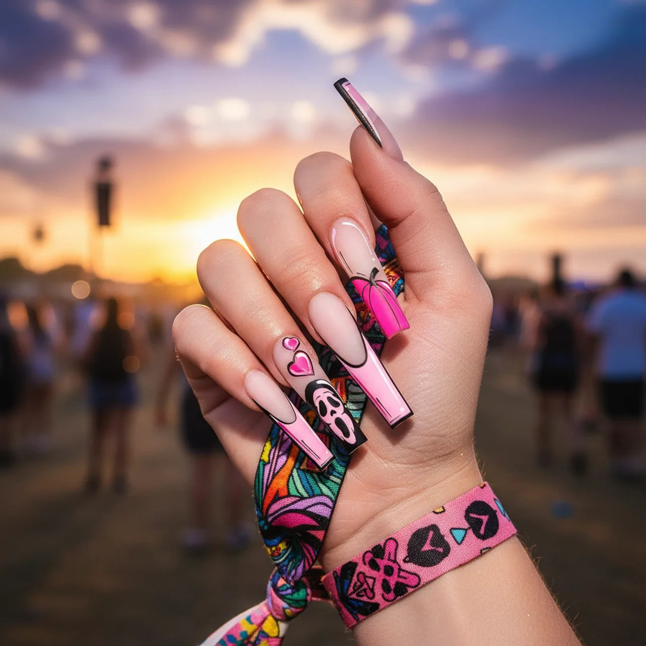 Last Summer faux ongles ballerine portés sur main - gel souple réutilisable