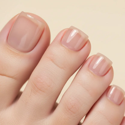 Glassy Pieds press on nails pieds - détail design beige et nude