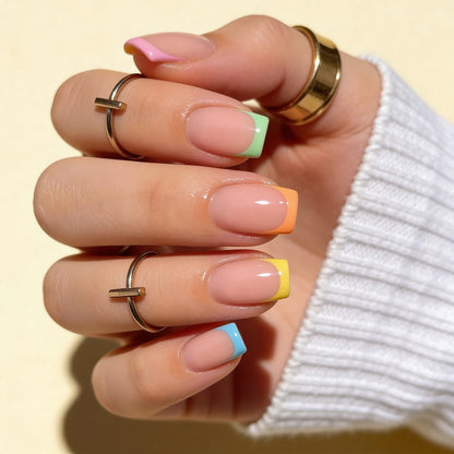 Rainbow kit complet faux ongles gel souple - sticky tabs inclus
