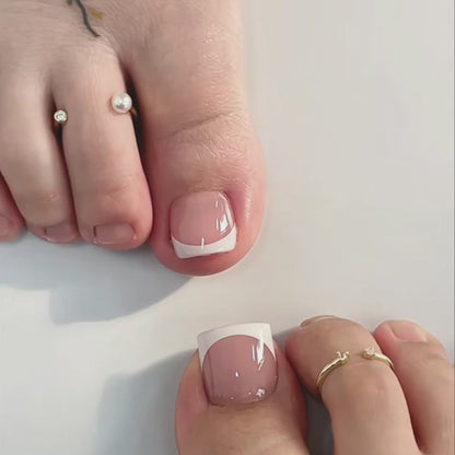 Happy - Faux Ongles Pieds Carre droit Court